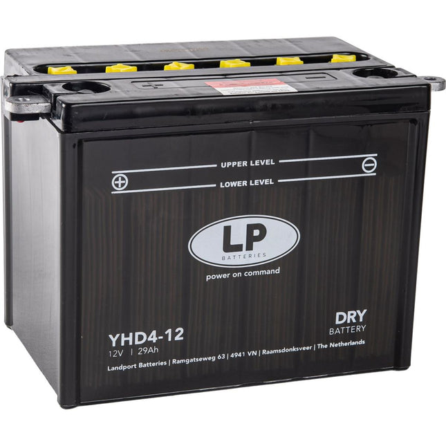 Battery LHD4-12 12V 29Ah Dry, Landport 53236 Harley Davidson, Mb YHD4-12