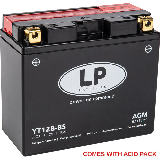 Battery LT12B-BS 12V 11Ah Mf, Landport 51201 Maintenan Free, YT12B-BS, Agm, Ma LT12B-BS