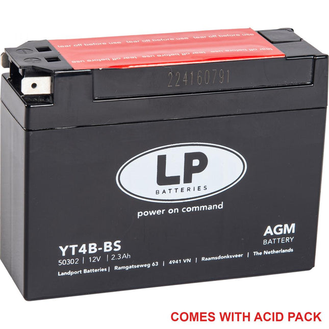 Battery LT4B-BS 12V 2.3Ah, Landport 50399 Maintenan Free, YT4B-5 Agm, Ma LT4B-BS, Mb LT4B-BS