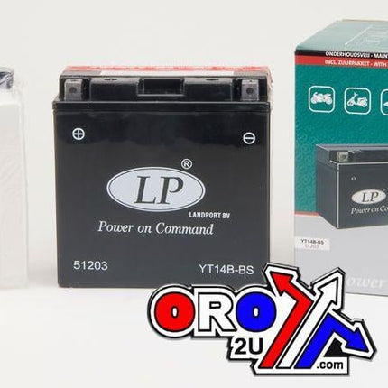 Battery LT14B-BS 12V 12Ah, Landport 51203 Maintenan Free, YT14B-4 Agm