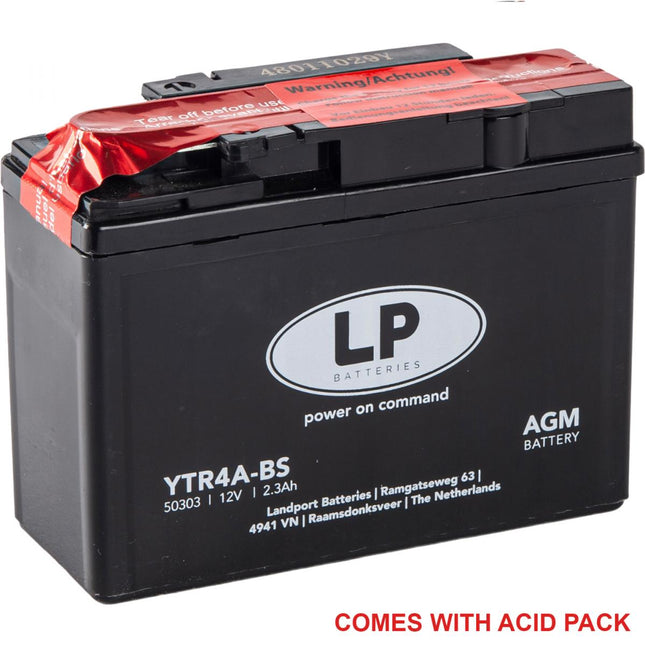 Battery LTR4A-BS 12V 2.3Ah, Landport 50303 Maintenance Free, Agm, Ma LTR4A-BS