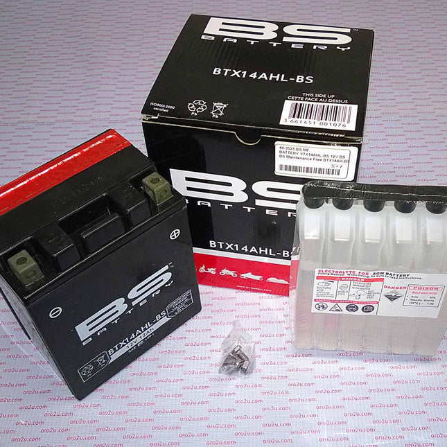 BATTERY YTX14AHL-BS 12V BS, BS Maintenance Free BTX14AH-BS, 300607, BS-BTX14AHL-BS