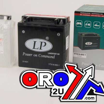 BATTERY LTX16-BS-1 12V 14Ah MF, LANDPORT Maintenance Free, AGM, YTX16-BS-1