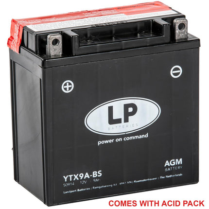 BATTERY LTX9A-BS 12V 9Ah. MF, LANDPORTMaintenance Free, AGM, MA LTX9A-BS