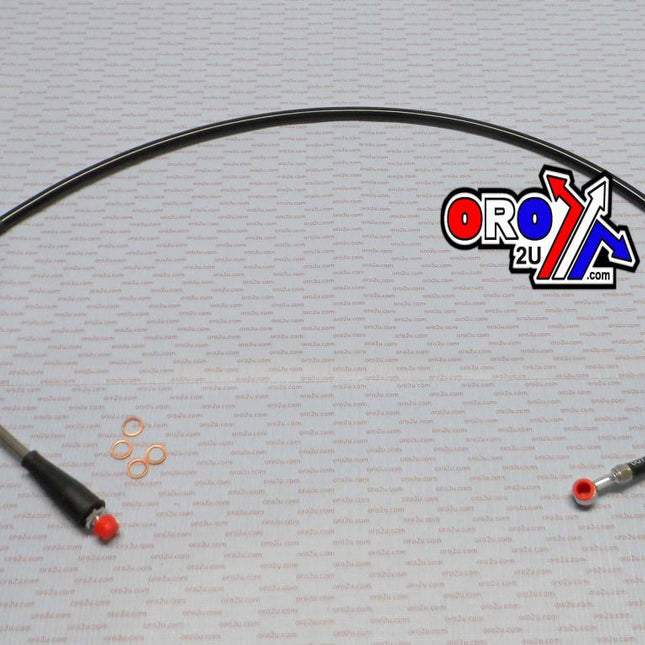 Hose Front Brake Silver / Blk, Venhill H02-1-032/P, Honda XR250 1985