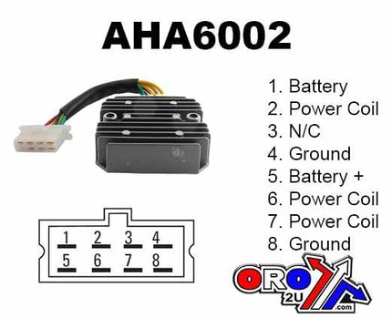 Regulator Honda Gold Wing, 31600-463-008, 31600-MG9-010 31700-371-000 - 31600-MG9-010 - 31600-463-008 - 31600-MG9-000, AHA6002 Road