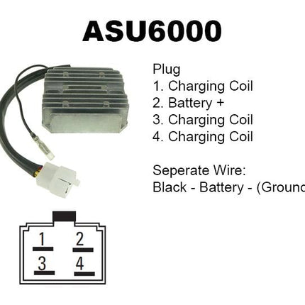 Regulator Voltage 12V/25A 80mmX70mmX28mm 80-88 Suzuki 230 250 300 550 650 750 1100 Ls-f Ls Gs Lt AUS6000 ESP2336 717920 44-3600