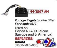 REGULATOR Honda NX400 Falcon, AHA6075, 31600-MCG-000, ROAD
