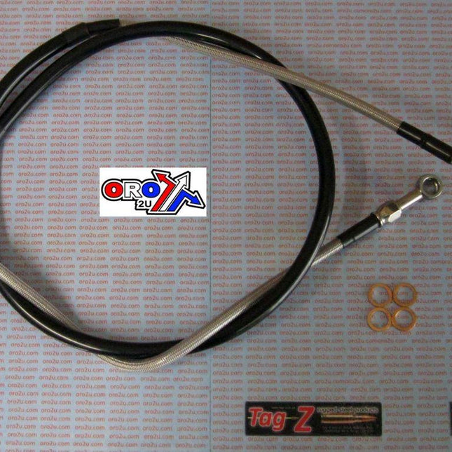 Hose Front Brake Silver / Blk Kawasaki KX125 KX250 97-2003 Venhill K02-1-030/P