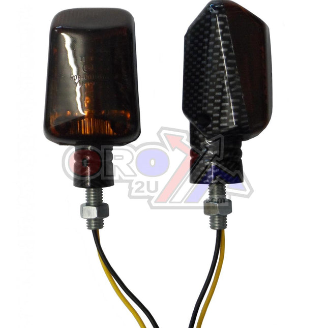 Indicators Smoke Lens Pair, Rectangular Carbon Look Case, 121405475