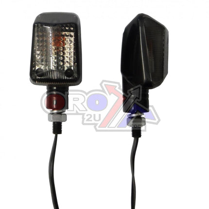 Indicators Smoke Lens Pair, Rectangular Black Look Case, 121405304
