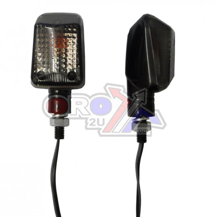 Indicators Smoke Lens Pair, Rectangular Black Look Case, 121405304