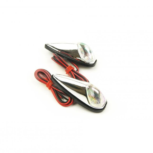 Indicators Smoked Lens Flush-fit Tear Drop Pair Chrome-look 60 X 22 E8