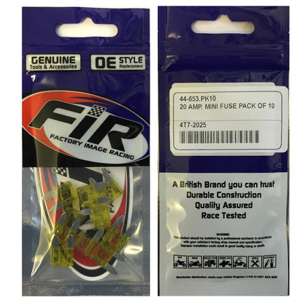 20 Amp. Mini Fuse Pack Of 10