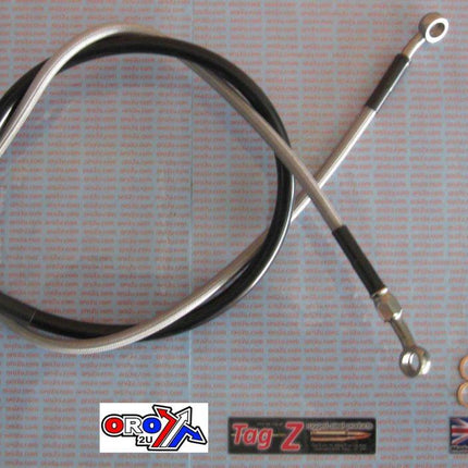 Hose Front Brake Silver / Blk Yamaha YZ125/250 YZF250/450 Y01-1-043/P
