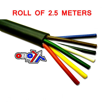 7 Core Cable 0.5mm Core 5 Amp, 2.5 Meters