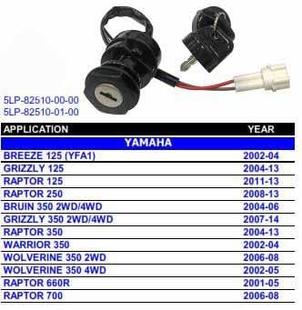 Switch Ignition Yamaha YFM350 2003 - 2008 5LP-82510-00-00 5LP-82510-00-00 5LP-82510-01-00