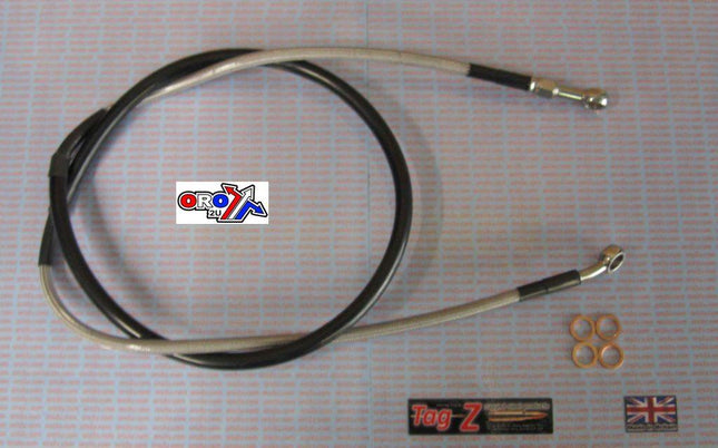 Hose Front Brake Silver / Black, KTM Exc 125/200/250/400 00-18, 00-18