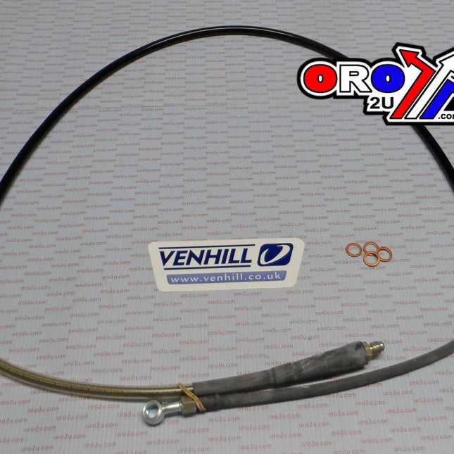 Hose Front Brake Silver / Blk, Venhill H05-1-005/P, 95-96 Husaberg Enduro