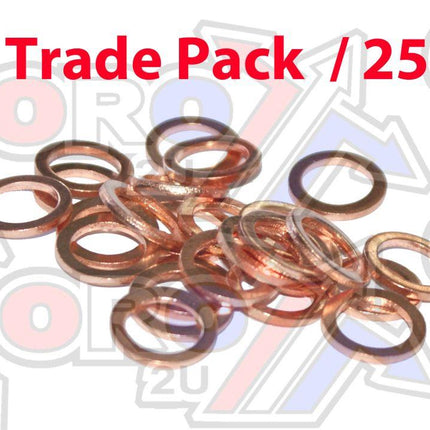 Copper Washer M10 Pk Of 25, Size ID10 x OD15 x W1.5mm