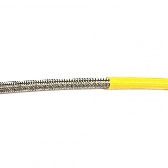 RM Yellow Hose 1 Meter 600-03, Stainless Steel Braided Hose, 600-03YE / PTFE / Pvc Covered, Buildaline
