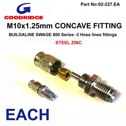 M10 x 1.25 Male Concave 600-03 Brake Hose End Chrome Goodridge 442-32P, 3/10125MHC Buildaline