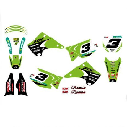 03-08 KX125/250 Monster Energy, Blackbird Full Kit 8408R8
