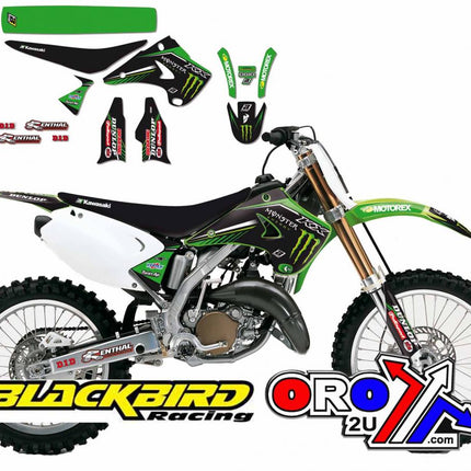 03-08 KX125/250 Monster Energy, Blackbird Full Kit 8408R8