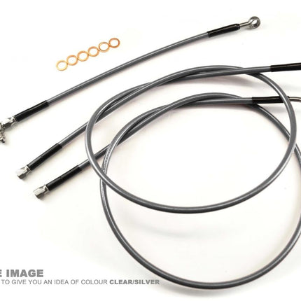 Hose Front Brake SET/3 Sil/bk LT-Z400 LT-R450 KFX400 Venhill K02-1-040/P