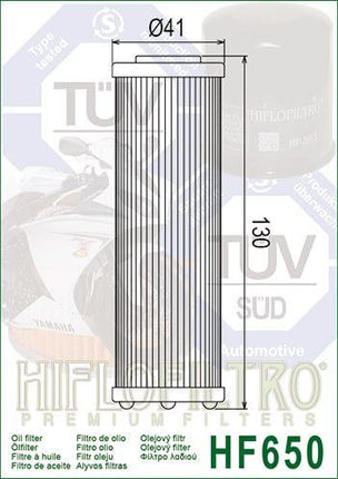 Oil Filter Hiflo HF650, HF158 / HF658 / KTM 450 505 Sx