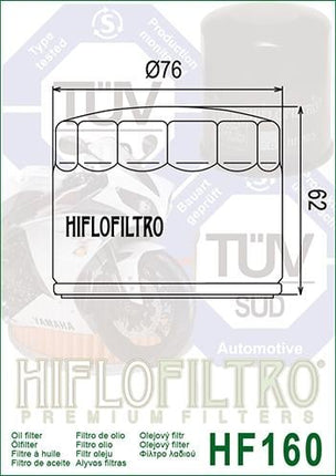 Oil Filter Hiflo HF160 BMW, BMW 11-42-7-719-357