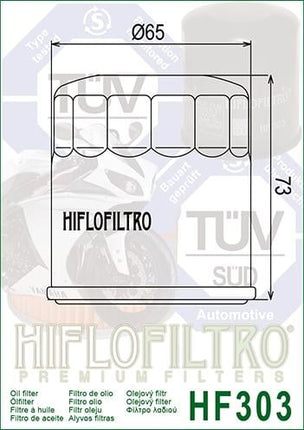 Oil Filter Hiflo HF303 Black