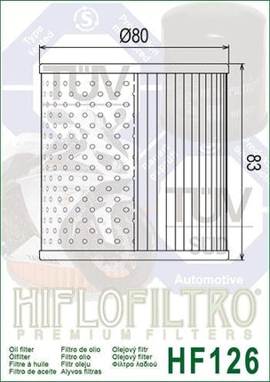 OIL FILTER HIFLO HF126 KAWA, Kawasaki 16099-002