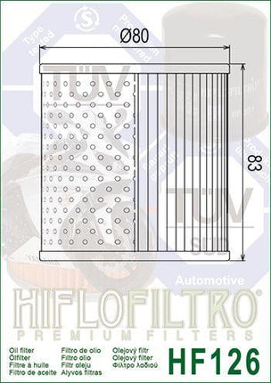 OIL FILTER HIFLO HF126 KAWA, Kawasaki 16099-002