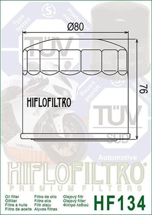 Oil Filter Hiflo HF134 Suzuki, Road 16510-05A00