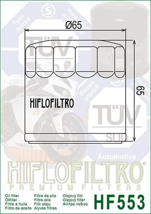 Oil Filter Hiflo HF553 Benelli, Road, 018.01.07.101.000