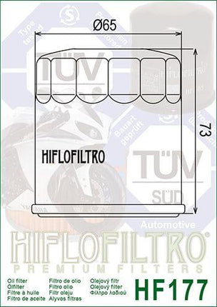 Oil Filter Hiflo HF177 Buell, Buell 63806-00Y, Road