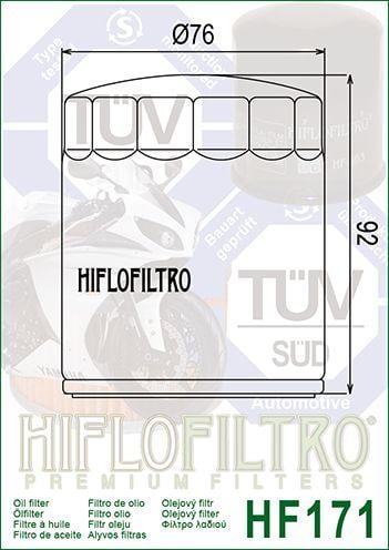 Oil Filter Hiflo HF171C Chrome, 63798-99, 63731-99, 63731-99A, Road, Buell