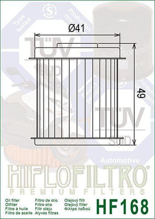 Oil Filter Hiflo HF168 Daelim, Daelim 15412-SA1T-000, Road