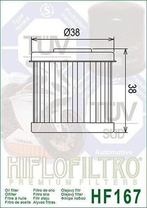 Oil Filter Hiflo HF167 Daelim, Daelim 15412-KN6-9612, Road