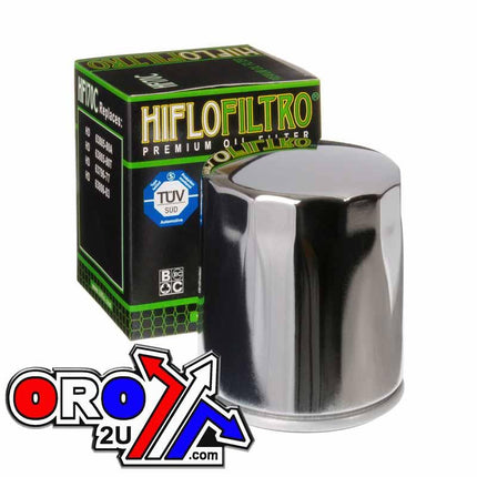 Oil Filter Hiflo HF170C Chrome, 63805-80A, 63805-80T, 63796-77, Road, 63806-83