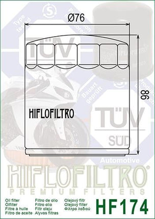 OIL FILTER HIFLO HF174B BLACK, Harley Davidson 63793-01K, ROAD