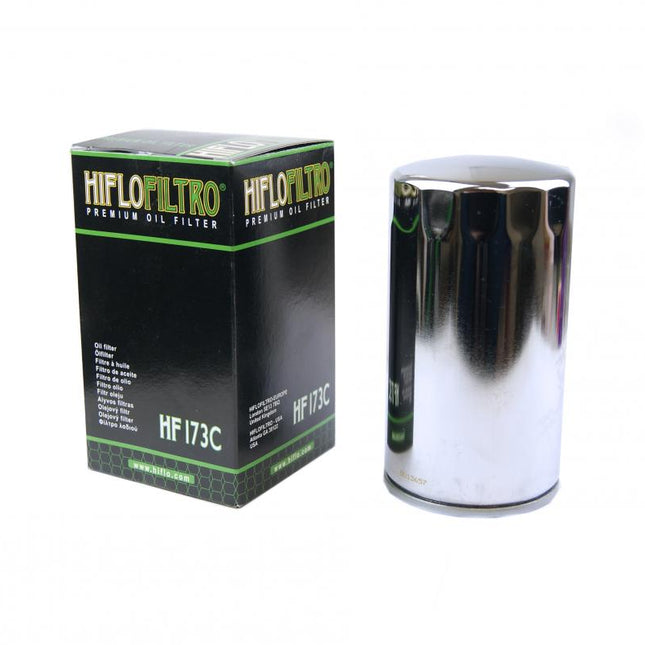 OIL FILTER HIFLO HF173C CHROME, Harley Davidson 63813-90