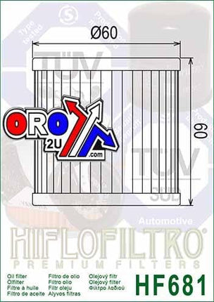 Oil Filter Hiflo HF681 Hyosung, Road, 16510HN9101HAS