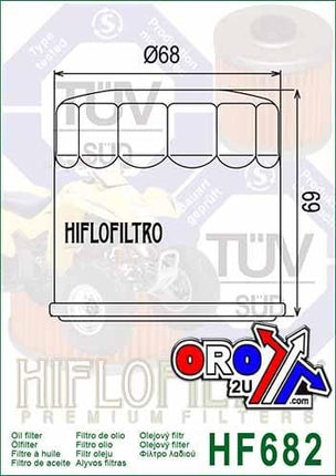 OIL FILTER HIFLO HF682 CF Moto ATV CF118 500cc CF500 - 3 CF500 - 5 / 5A Hyosung 2008-11 TE450 (ATV)