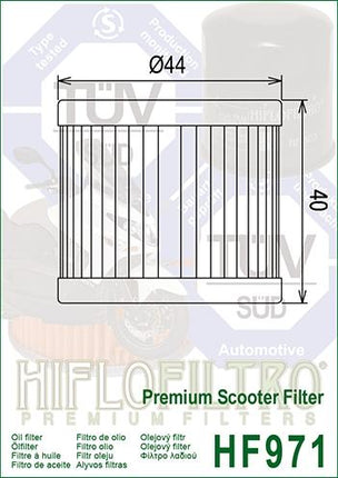 OIL FILTER HIFLO HF971, Suzuki 16510-05240