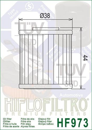 OIL FILTER HIFLO HF973, Suzuki 16510-09J00