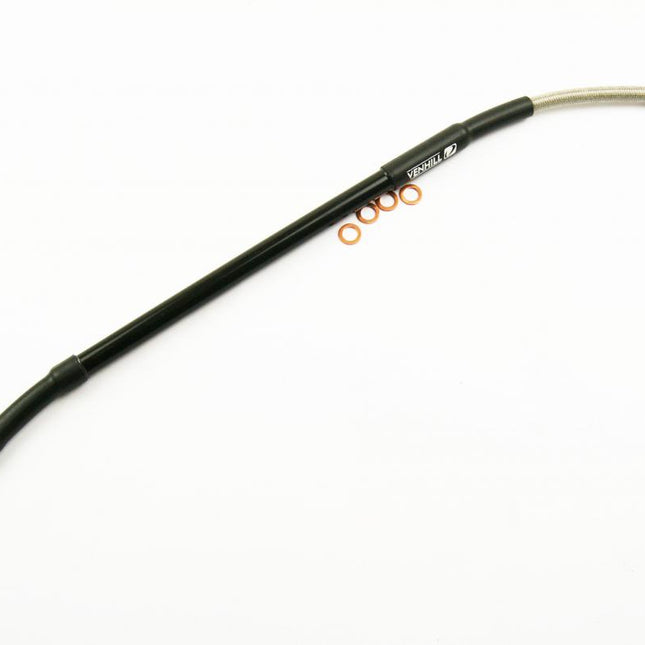 Hose Rear Brake Silver / Blk, Venhill K01-2-025/P-CL