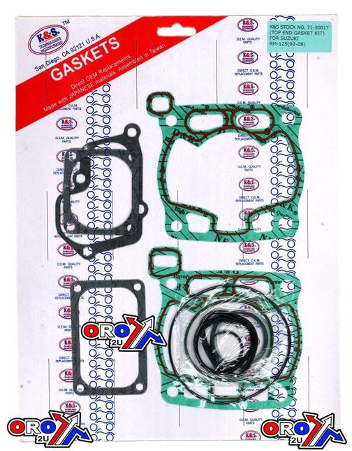 Gasket Top Set 92-08 RM125 K&s 71-3001T, KS71-3001T