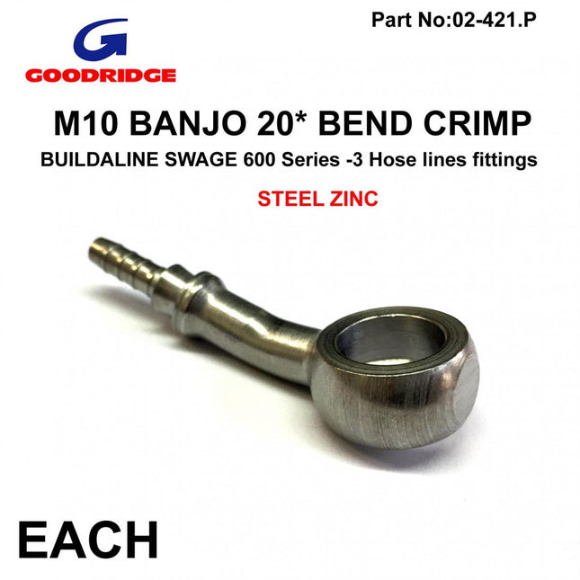 Banjo 20* Crimp Plated, Swage Crimp Fitting 600 Series -3, Goodridge S5093-03Z1